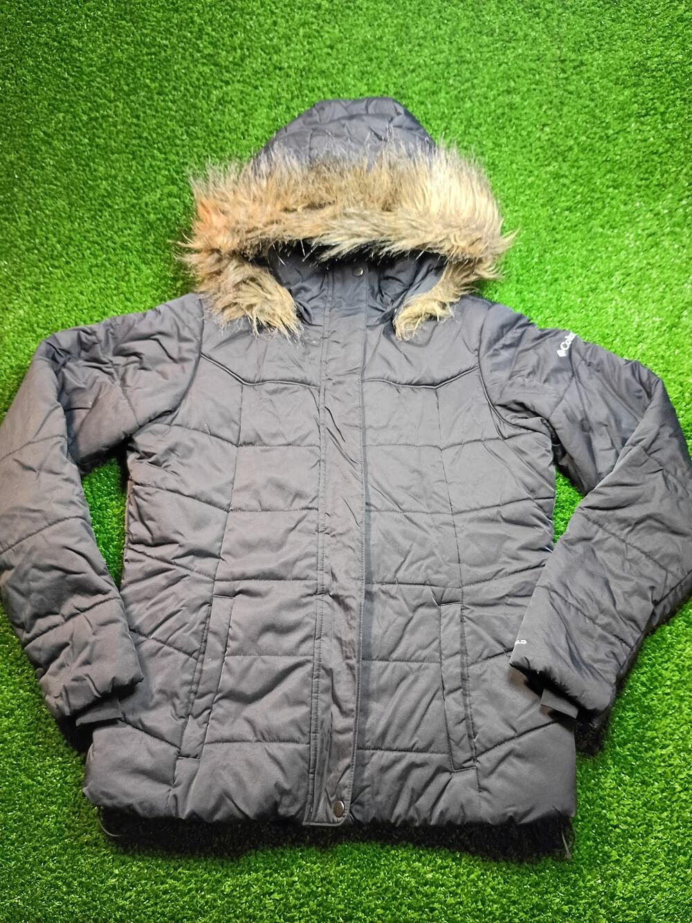 Columbia Women's Puffer Coat with Faux Fur Hood - Size Large